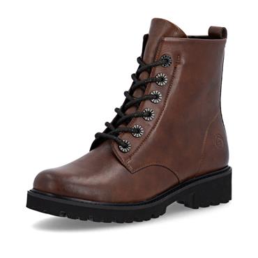 Remonte Laced Eylet Ankle Boot - Brown Leather